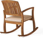 Christopher Knight Home Selma Acacia Rocking Chairs with Cushions, 2-Pcs Set, Teak Finish - Image 7