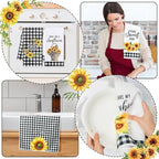 R HORSE 5Pcs Sunflower Kitchen Towels Decorative Set, Summer Flower Dishcloth - Image 5