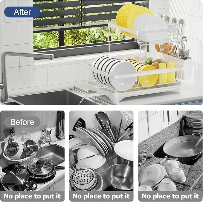 Dish Drying Rack 2-Tier Dish Racks - Image 2