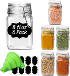 ComSaf Small Glass Jars with Airtight Lid Set of 6, Spice Jars 8 oz, Mason Jars by ComSaf