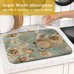 Retro Flower Bird Dish Drying Pad 16 x 18 Inch - Image 7