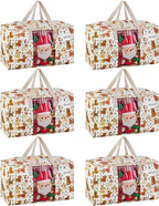 VENO 6 Pack Moving Bags, Large Christmas Storage Bins by Veno