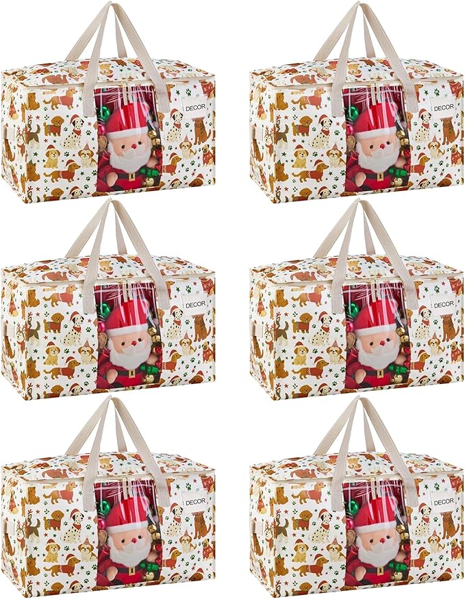 VENO 6 Pack Moving Bags, Large Christmas Storage Bins by Veno