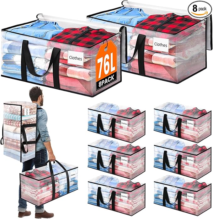 BlissTotes 8-Pack Large Moving Bags by BlissTotes