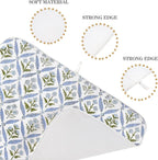 Blue Sage Green Block Print Dish Drying Mats 18x24 Inch Blue Green Vintage - Image 7