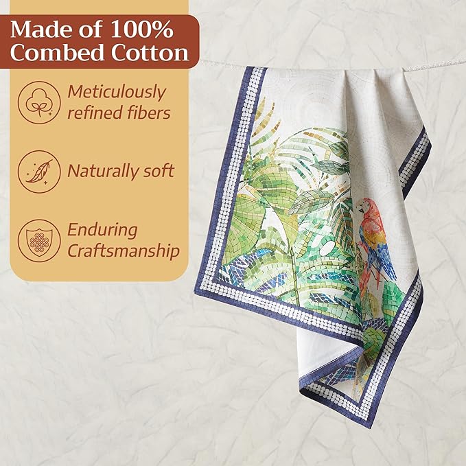 Maison d' Hermine Kitchen Towel 100% Combed Cotton Premium Set of 3 Soft - Image 4