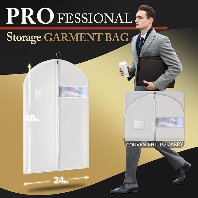 40-inch Suit Bag Garment Bag for Travel and Storage, Garment Bags for Hanging - Image 4