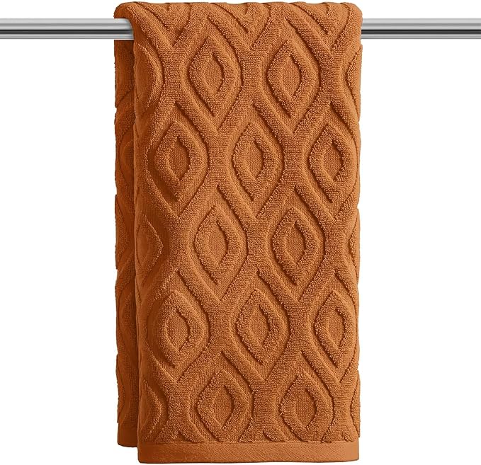 Artoid Mode 1 Pc Caramel 3D Diamond Grid Jacquard Hand Towels by ArtoidMode