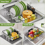 Simple Trending Expandable Dish Drying Rack in Sink, Adjustable Dish Drainers - Image 4