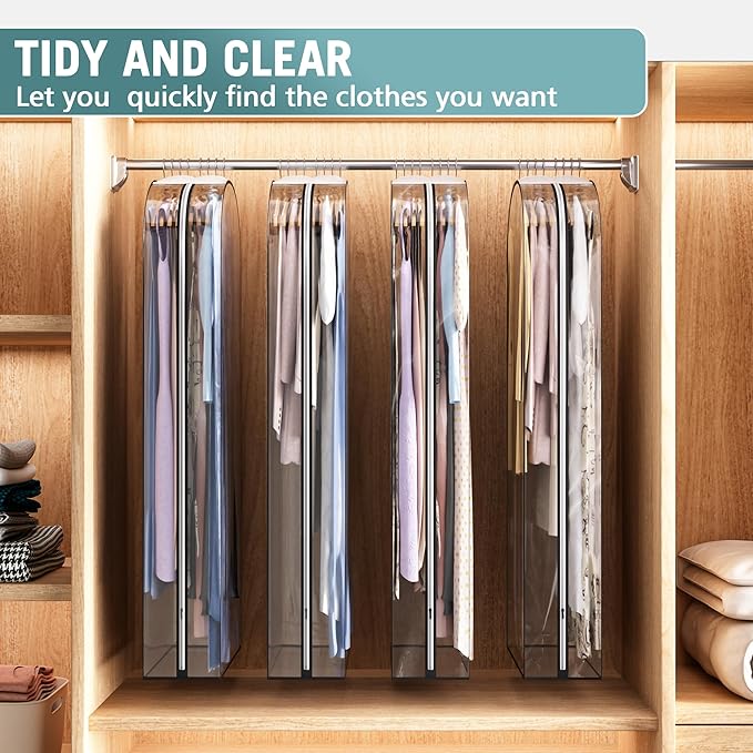 Clear Garment Bag for Hanging Clothes 10” Gusseted, 60” Suit Bags for Open - Image 6