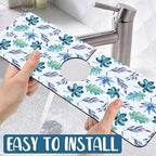 Watercolor Leaves Sink Splash Guard Faucet Mat Tropical Leaves Super Absorbent - Image 5