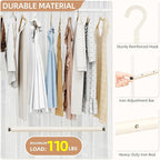 STORAGE MANIAC Adjustable Closet Rod Hanging Clothes Heavy Duty Closet Extender - Image 3