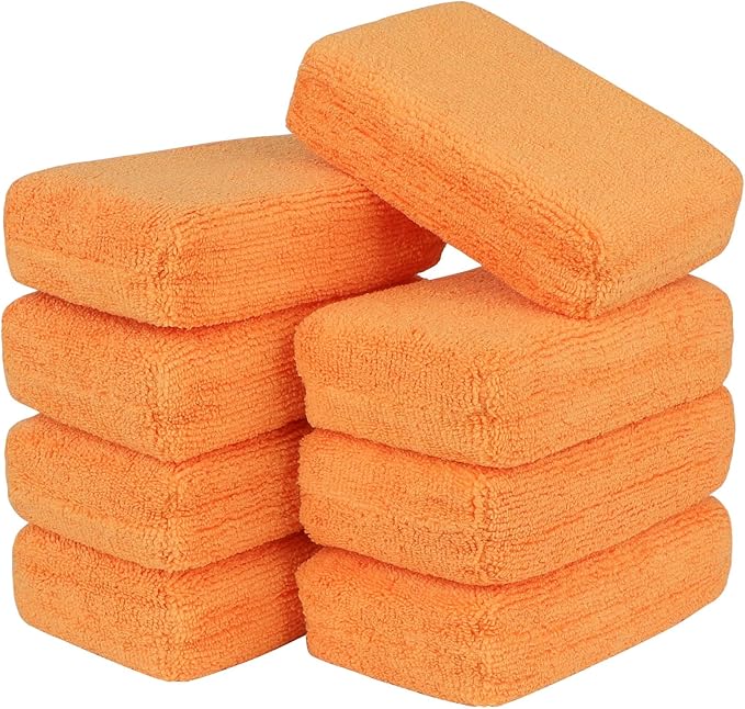 AIDEA Microfiber Applicator Pad-8Pack, Car Wash Sponge, Premium Microfiber by AIDEAHOME