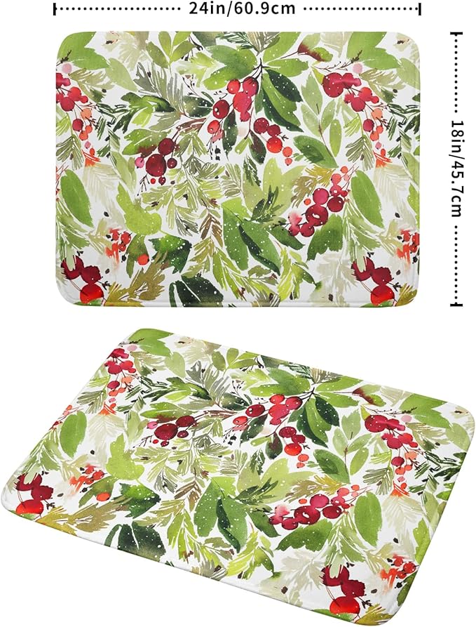Watercolor Christmas Dish Drying Mat 18 x 24 Inch - Image 2