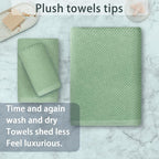 VOOVA & MOVAS Green Towels for Bathroom, 100% Cotton | Quick Dry | Soft | Thick - Image 4