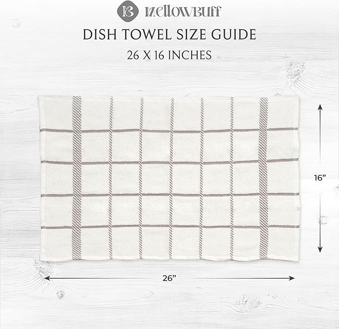 100% Cotton Terry Dish Towels, 4 Pack Checks, 16 x26 Inches, Super Soft and - Image 4