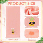 2 Pcs Party Like a Pineapple Hand Towels Coral Bathroom Decor 14x29 Inch - Image 2