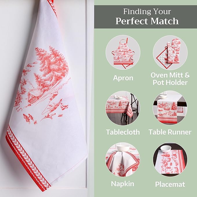 Maison d' Hermine Kitchen Towels Set of 3 100% Cotton 20" x 27.5" Reusable - Image 6