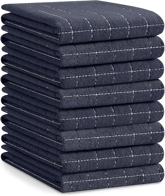 Homaxy 100% Cotton Terry Kitchen Towels, Checkered Designed, Soft and Super by Homaxy