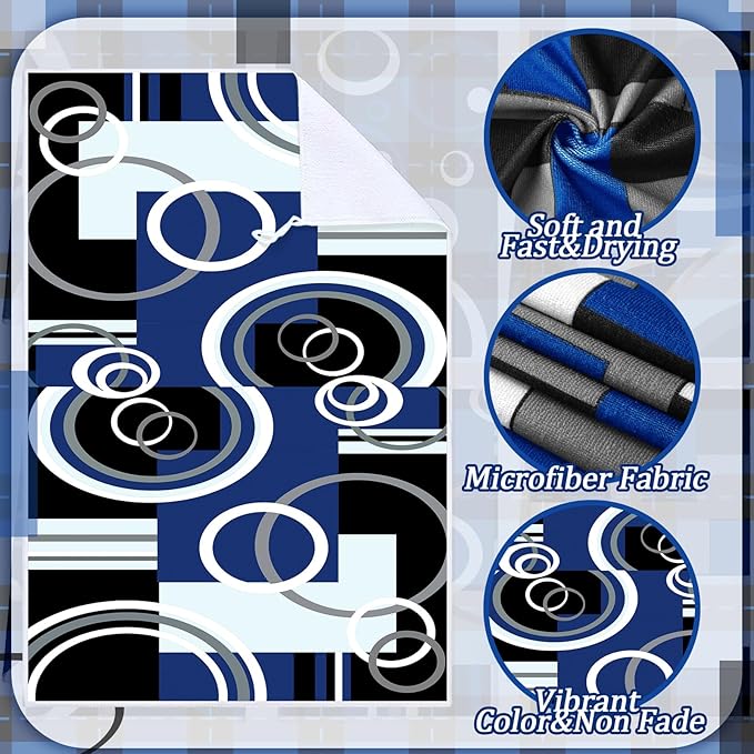 Boyiee Set of 6 Black Gray Blue Kitchen Towels Modern Geometric Dish Hand - Image 6