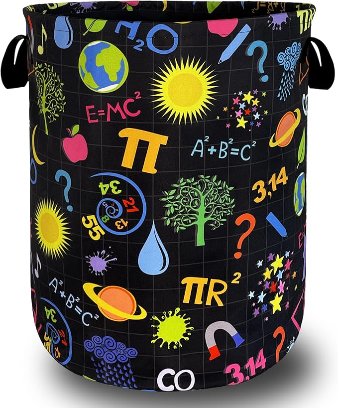 Funny Laundry Basket Oxford Cloth Foldable Geometry Pattern Laundry Hamper by Unknown