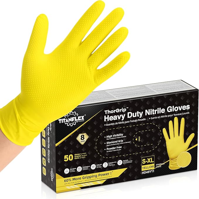 TitanFlex Heavy Duty Industrial Nitrile Gloves by TitanFlexDisposableGloves