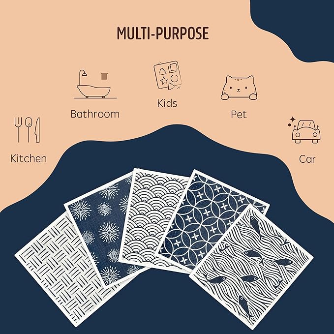 Swedish Dishcloths, 5 Pack Swedish Dishcloths - Image 7