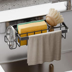 TAILI Sponge Holder with Strong Suction Cup, 4-in-1 Rustproof Sink Organizer by TAILI