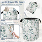Eucalyptus Spring Botanical Laundry Basket, Foldable Oxford Cloth Laundry Hamper - Image 6