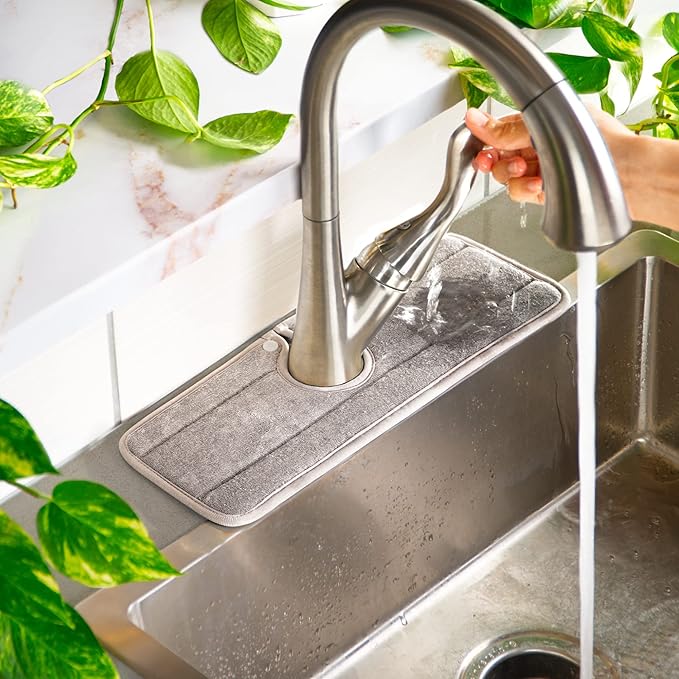 Ternal Original SINKMAT 15in Faucet Splash Guard Extra Long Microfiber Sink by TernalProducts
