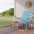 VINGLI Aluminum Patio Lawn Chairs Folding Set of 2 with Detachable Cup Holder, Webbed Beach Chair Folding Chair Outdoor Portable Camping Chair for Yard, Garden Blue alulawnchair - Image 9