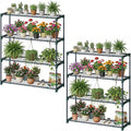 Ohuhu Plant Greenhouse Shelves 4 Tier 2 Pack Extra-Wide Stable Green House Shelving for Outdoor, 35x12x42 Inch Portable Rustproof Metal Shelf Plant Stand Rack Greenhouse Accessories by Ohuhu