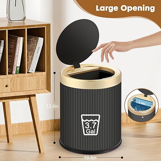 Automatic Bathroom Trash Cans Touchless, 3.7 Gallon Modern Motion Sensor Trash - Image 3