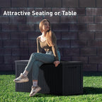 DRATO 200 Gallon Deck Box, Waterproof Resin Large Outdoor Storgae Box for Patio Furniture, Patio Cushions, Gardening Tools, Pool Supplies, Lockable（Black，200 Gallon） - Image 6