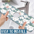 Colorful Wildflowers Kitchen Sink Splash Guard Faucet Mat White Orchid Super - Image 5