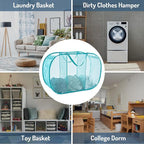 Seiritex Mesh Popup Laundry Hamper 3 Compartment Sortable Horizontal - Image 7