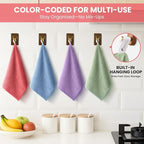 Microfiber Cleaning Cloth, 34 Pack Assorted Color Cleaning Rags - Image 3