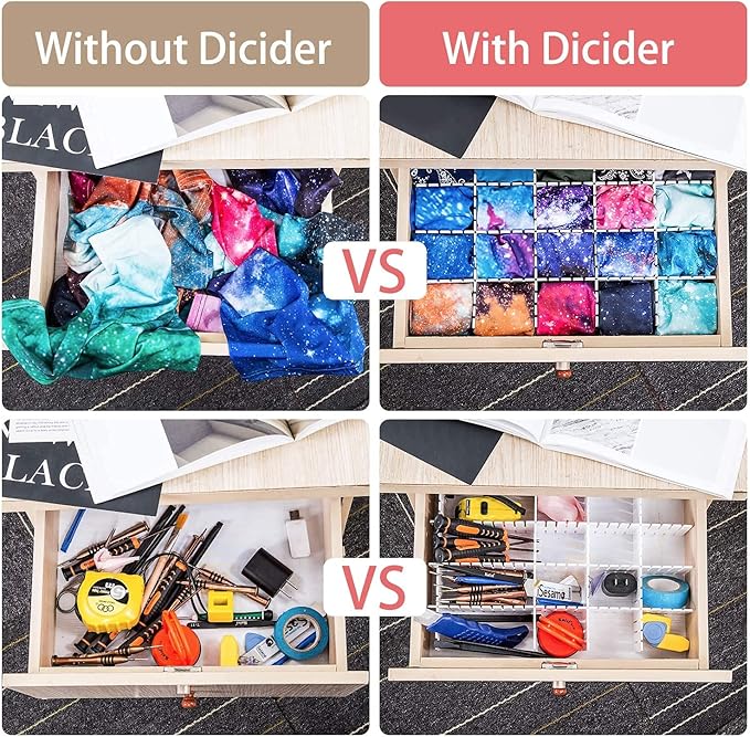 8Pcs Drawer Dividers, Adjustable Drawer Organizer - Image 5