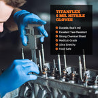 TitanFlex Nitrile Exam Gloves, Heavy Duty Nitrile Gloves, Mechanic Disposable - Image 7