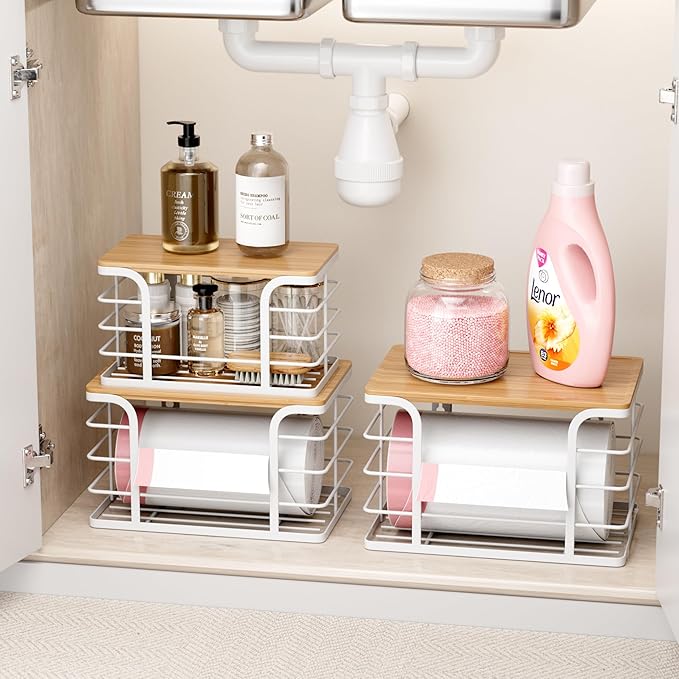 3 Pack Stackable Pantry Organizer, Stainless Steel Trash Bag Holder Dispenser - Image 6