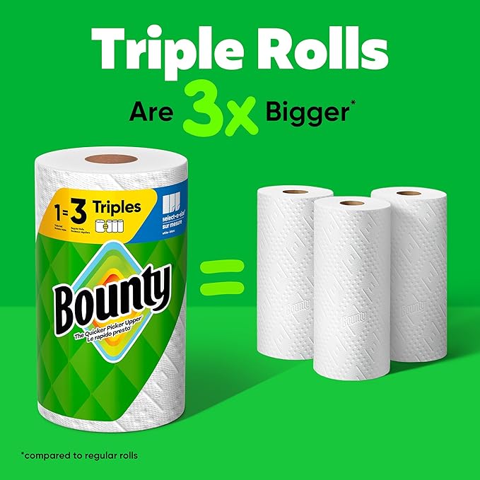 Bounty Select-A-Size Paper Towels, 2 Triple Rolls = 6 Regular Rolls - Image 3