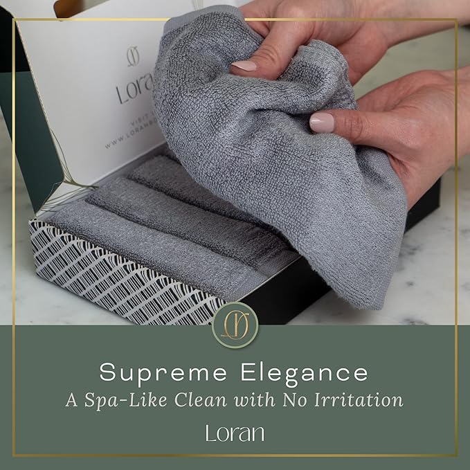 Silver Grey Washcloths Set of 6 Soft Facial Cloths 10” x 10” 100% Viscose - Image 7