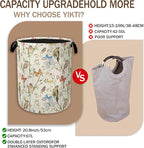 Laundry Hamper, Watercolor Bird Laundry Basket, Spring Flower Butterfly - Image 3