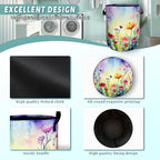 Watercolor Flowers Laundry Basket Wildflower Foldable Funny Laundry Hamper - Image 4