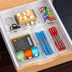 25 Pcs Clear Drawer Organizer, Adjustable Drawer Storage Box, 3-Size Desk - Image 6