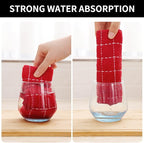 Homaxy 100% Cotton Terry Kitchen Towels, Checkered Designed, Soft and Super - Image 3