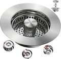 Sink Drain Strainer 3 in 1, 304 Stainless Steel Pop Up Sink Stopper, by YKWLHomeSolution