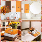 3 Pcs Fall Pumpkin Hand Towels for Bathroom Embroidered Bathroom Towels - Image 5