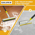 Floor Scrub Brush with 180° Rotating 50" Long Handle - Image 2