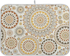 Mandala Ethnic Bohemian Ornament Dish Drying Mat by BOENLE-WELCOMEYOURCOMING